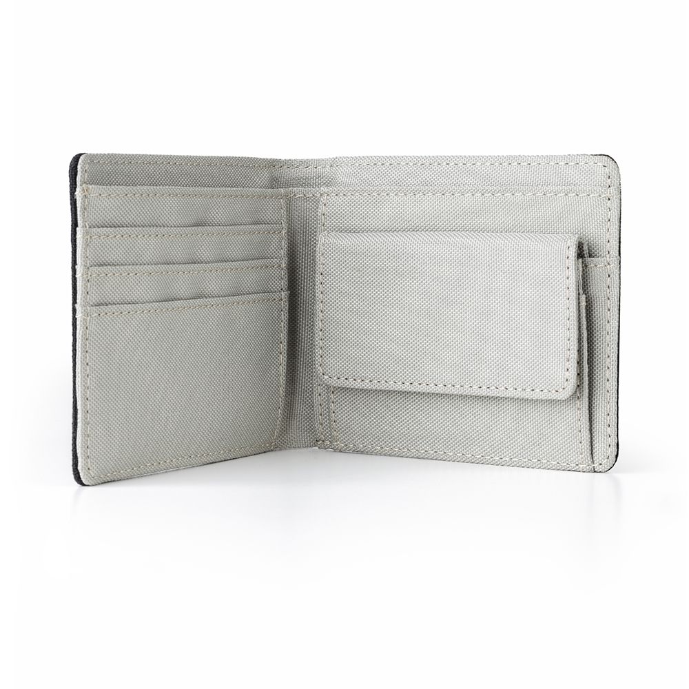 Текстурований гаманець із написом Defender, чорного кольору (38959)