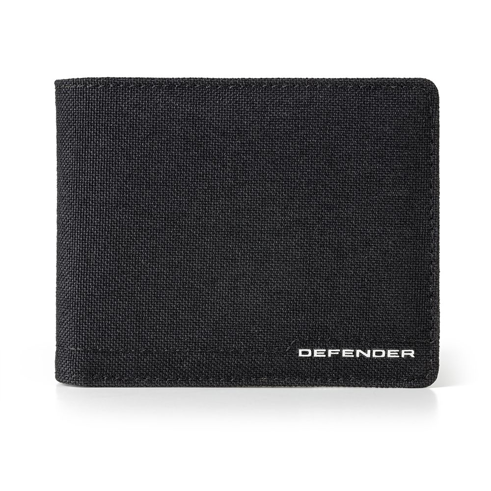 Текстурований гаманець із написом Defender, чорного кольору (38959)