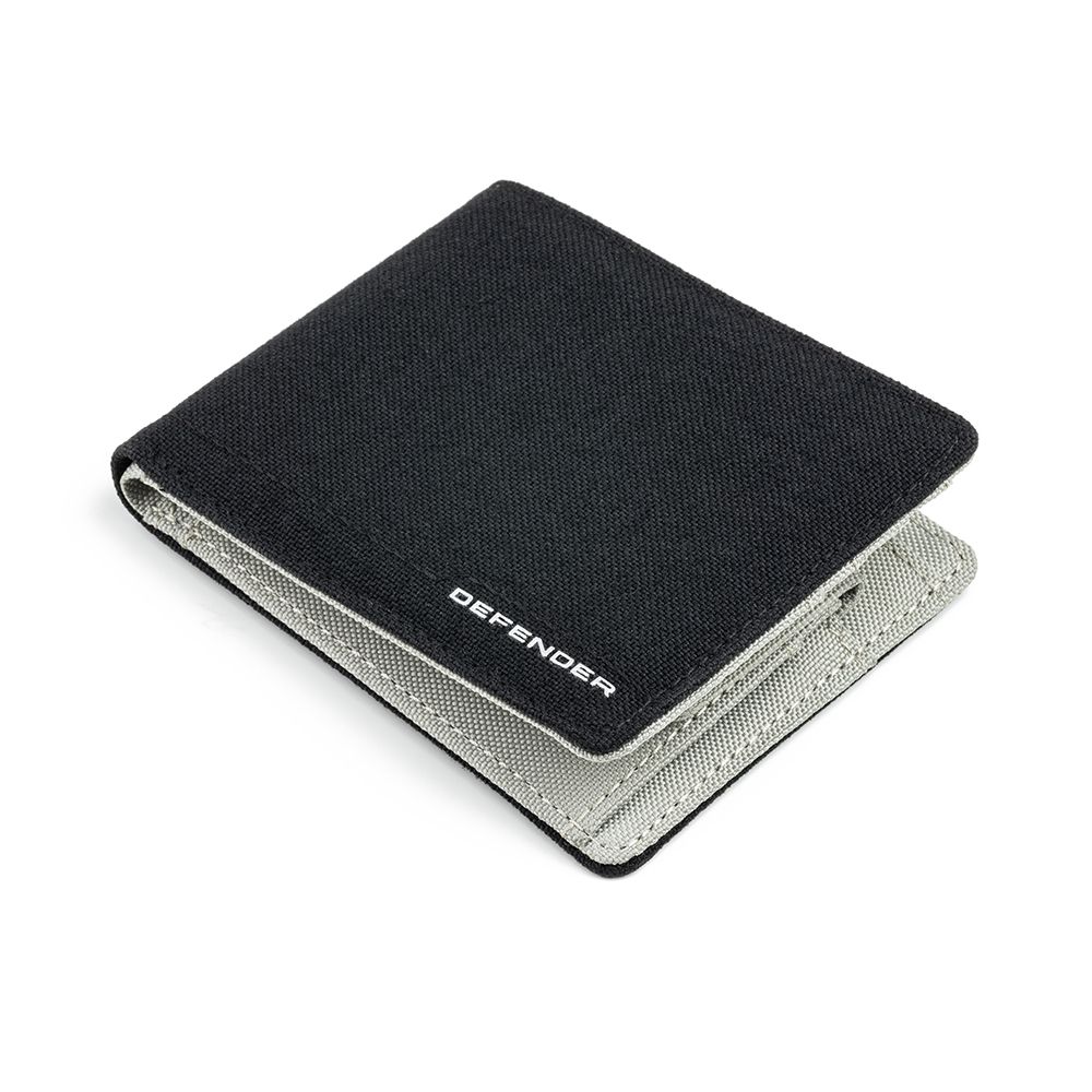Текстурований гаманець із написом Defender, чорного кольору (38959)