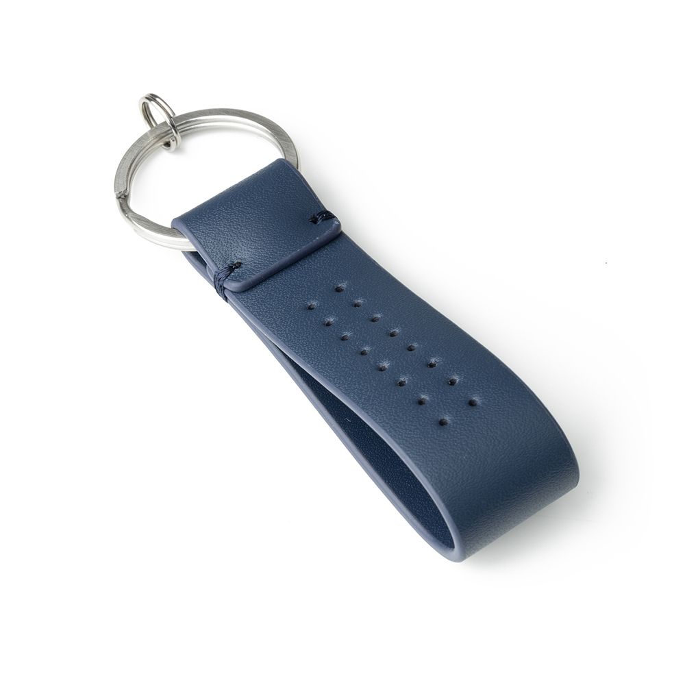 Синій шкіряний брелок із тисненим написом Discovery (38985)
