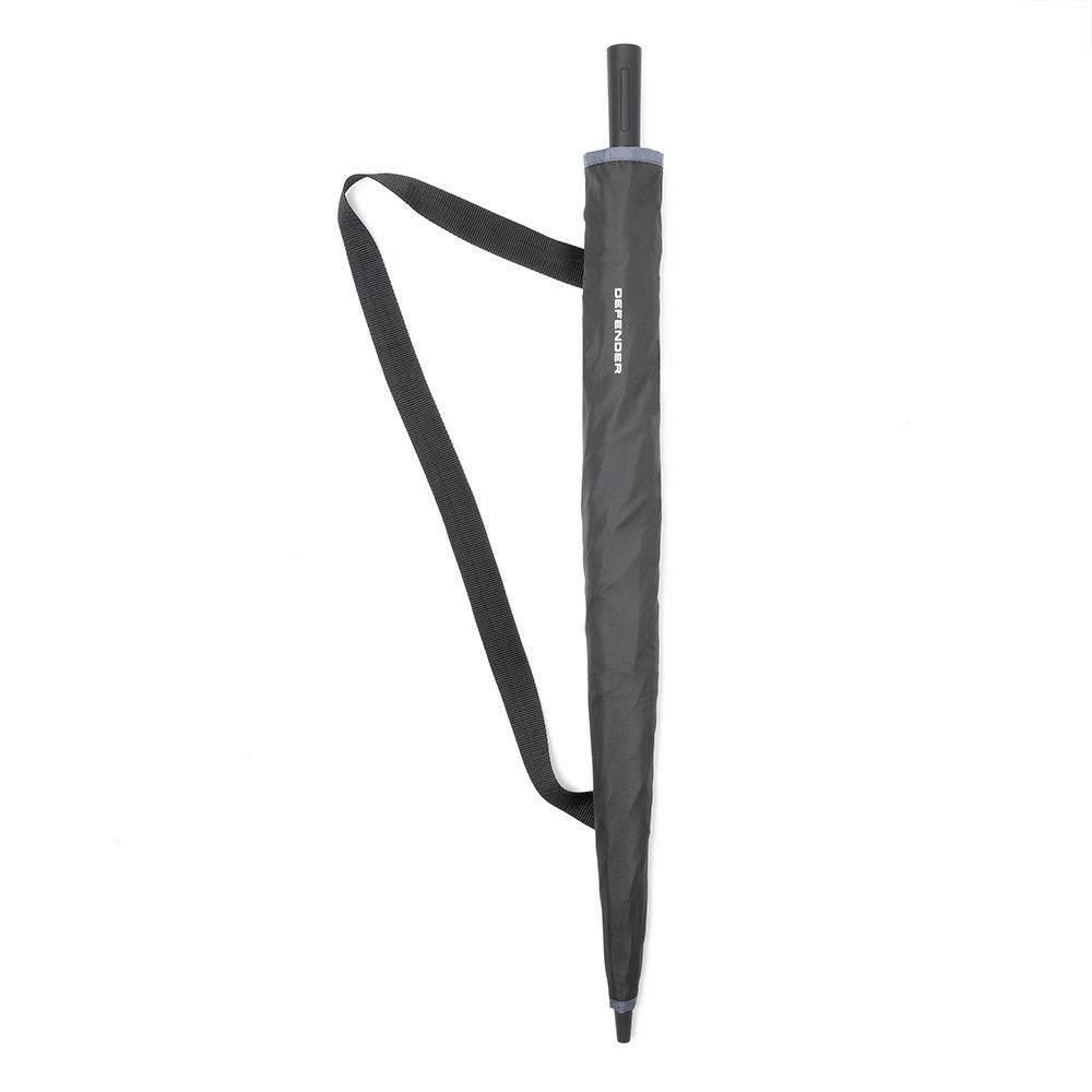 Парасолька Defender, чорного кольору, з сірим кантом (38975)