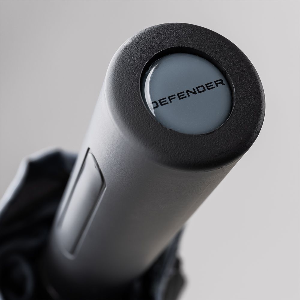 Парасолька Defender, чорного кольору, з сірим кантом (38975)