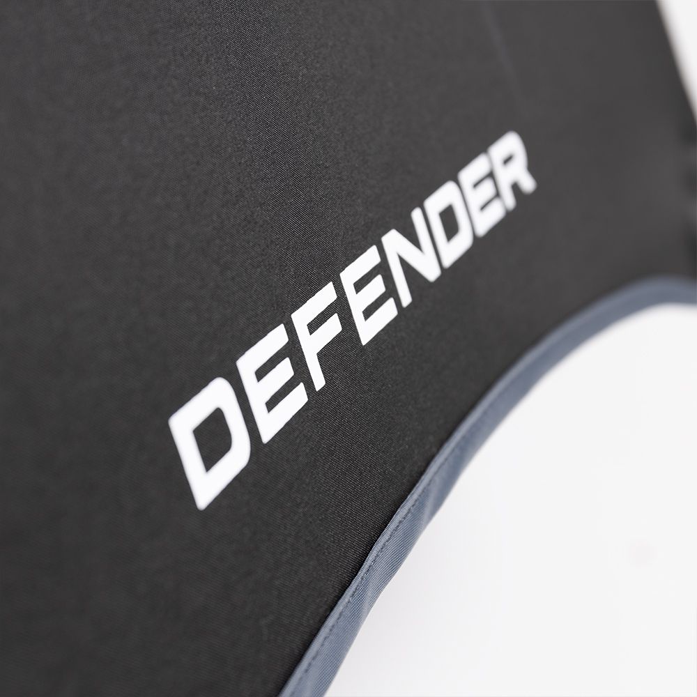 Парасолька Defender, чорного кольору, з сірим кантом (38975)