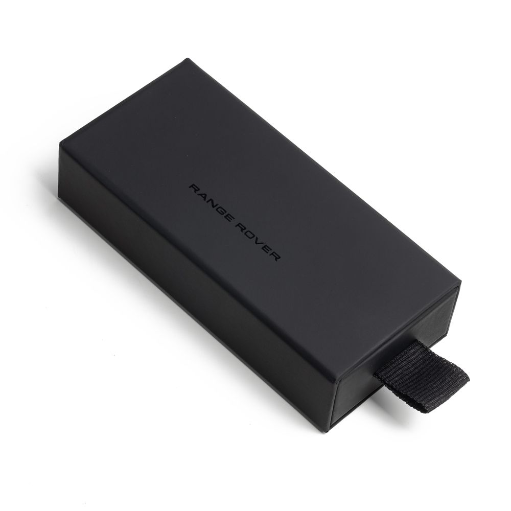 Чорний шкіряний брелок із тисненим написом Range Rover (38944)