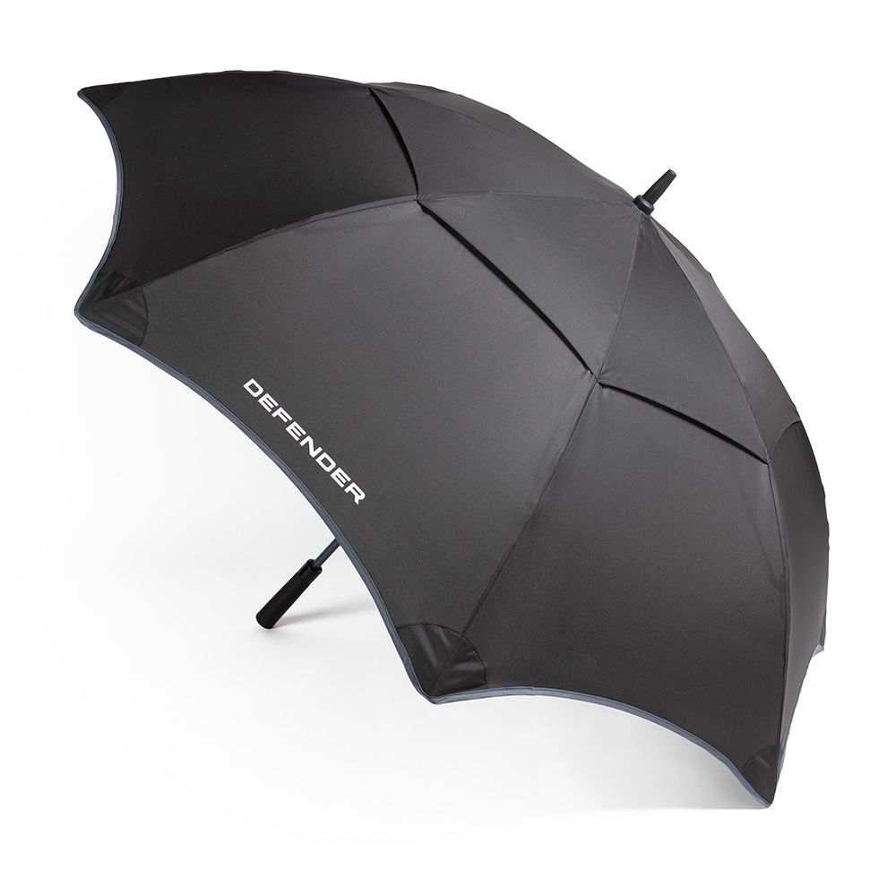 Парасолька Defender, чорного кольору, з сірим кантом (38975)