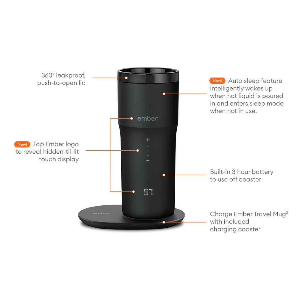Термокружка, Range Rover X Ember Travel Mug 2+, з дисплеєм, об'єм 355 мл., чорна (38945)